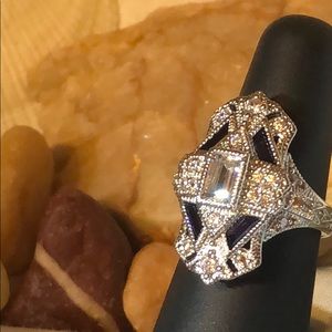 WOW! Sterling and CZ shield ring